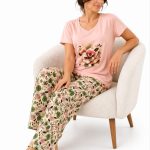 Printed short-sleeved pajamas